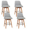 Artiss 4x Bar Stools Swivel Seat Wooden Grey