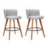 Artiss 2x Bar Stools Linen Padded Wooden Grey