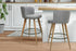 Artiss 2x Bar Stools Linen Padded Wooden Grey