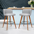 Artiss 2x Bar Stools Linen Padded Wooden Grey