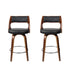 Set of 2 Wooden Bar Stools - Black