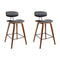 2x Bar Stools Leather Padded w/Backrest