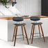 2x Bar Stools Leather Padded w/Backrest