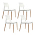 Dining Chairs Set of 4 Plastic Wooden Stackable White