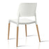 Dining Chairs Set of 4 Plastic Wooden Stackable White