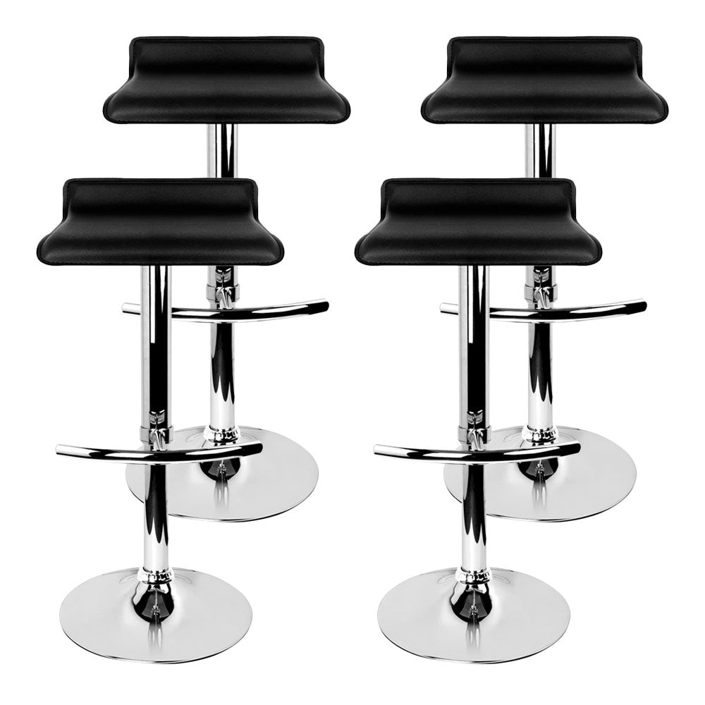 Artiss 4x Bar Stools Adjustable Gas Lift Chairs Black