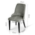 Dining Chairs Set of 2 Linen Fabric Grey