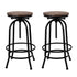 Artiss 2x Bar Stools Adjustable Wood Chairs