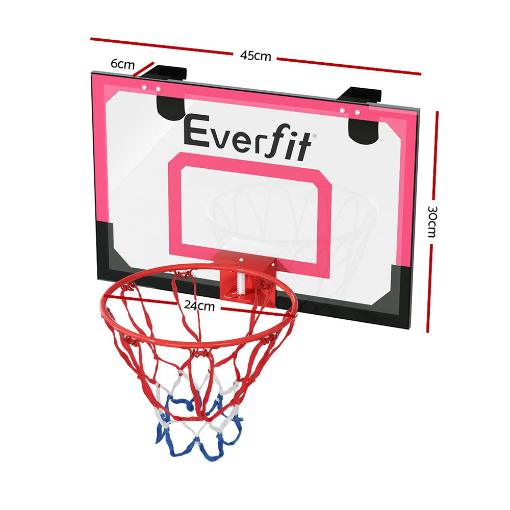 23" Mini Basketball Hoop Backboard Door Wall Mounted Sports Kids Red