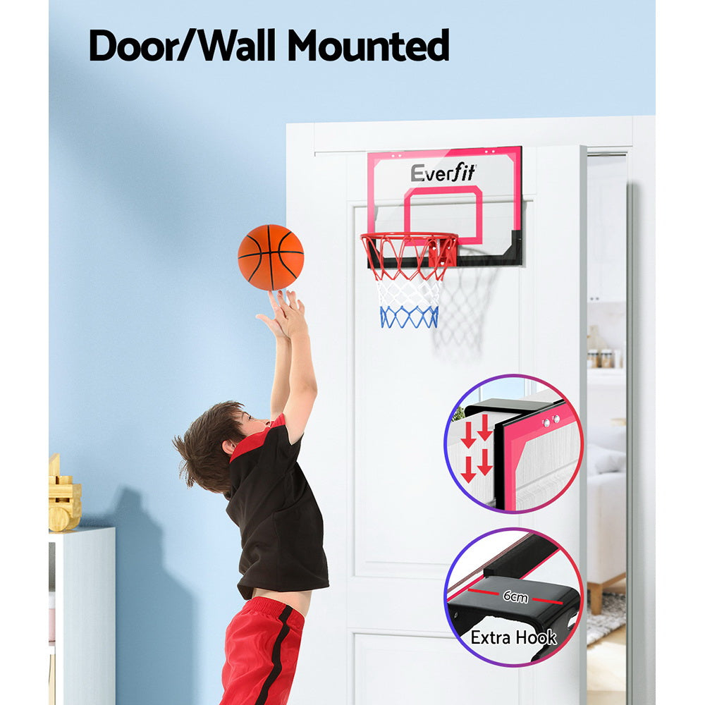 23" Mini Basketball Hoop Backboard Door Wall Mounted Sports Kids Red