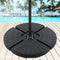 4 Plate Umbrella Base Fillable Water Weighted Outdoor Parasol Stand Black