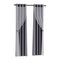 2X 132x213cm Blockout Sheer Curtains Charcoal