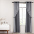 2X 132x213cm Blockout Sheer Curtains Charcoal