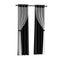 Artiss 2X 132x274cm Blockout Sheer Curtains Black