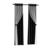 Artiss 2X 132x304cm Blockout Sheer Curtains Black