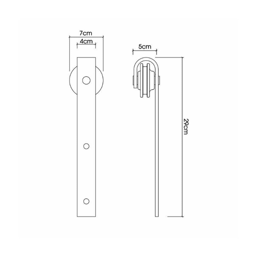 1.5M Antique Classic Style Single Sliding Barn Door Hardware Track Roller Kit