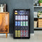 98L Bar Fridge Glass Door Beverage Cooler Mini Refrigerator Black