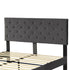 Bed Frame Queen Size Mattress Base Platform Wooden Velevt Headboard Grey