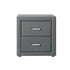 Bedside Table 2 Drawers Fabric - CADEN Grey