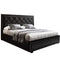 Bed Frame Double Size Gas Lift Base With Storage Black Leather Tiyo Collection