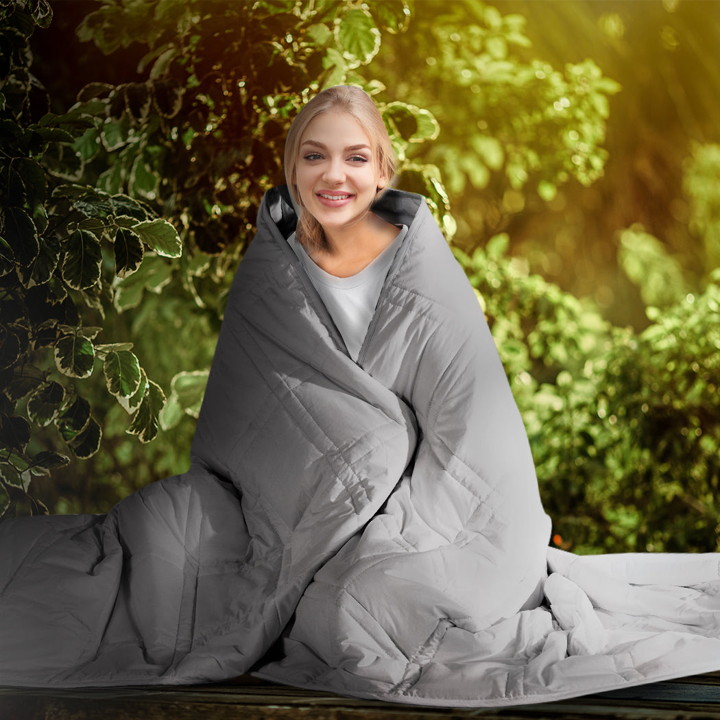 Weighted Blanket Cotton Heavy Gravity Adults Deep Relax Relief 5KG Grey