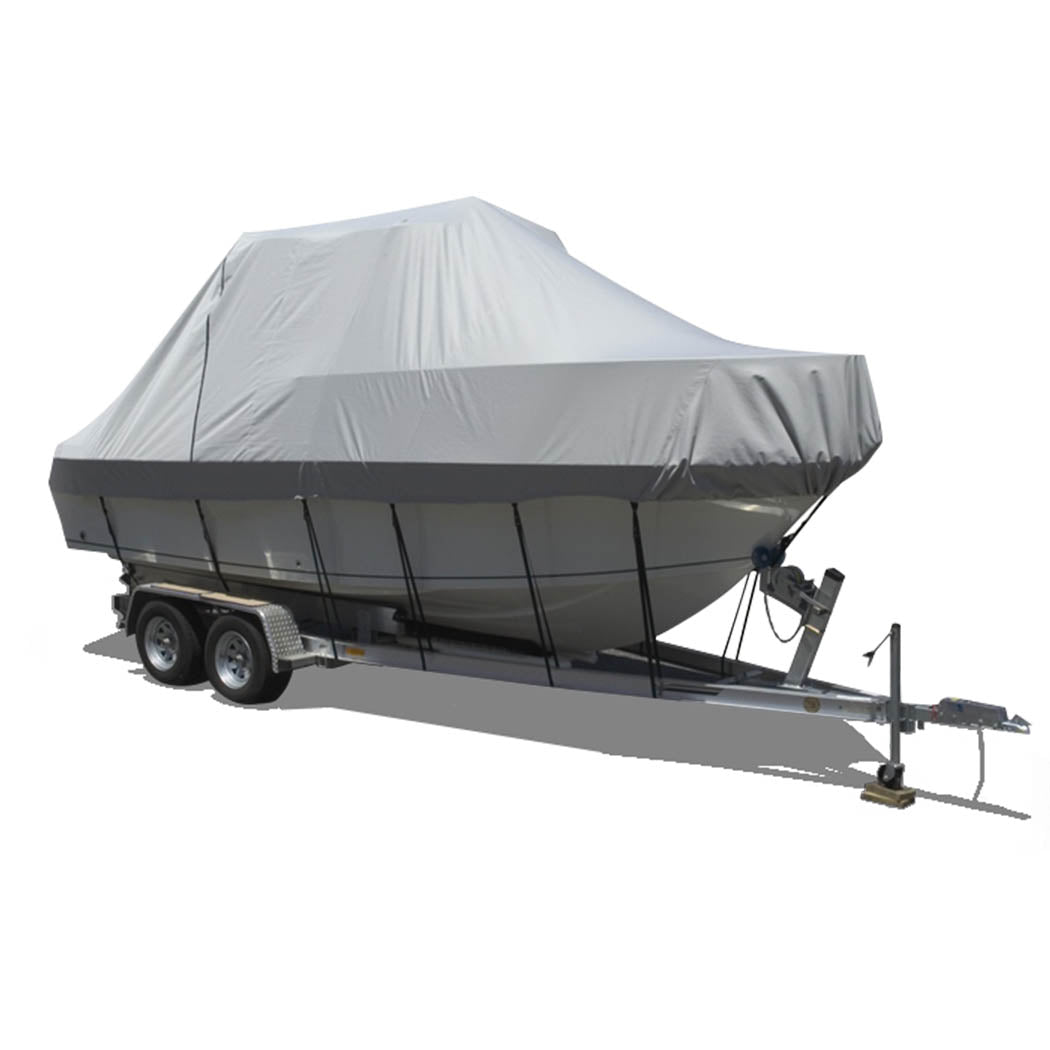 12-14 FT Boat Cover Trailerable Weatherproof 600D Jumbo Marine Heavy Duty