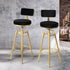 Bar Stools Kitchen Stool Chair Swivel Barstools Velvet Padded Seat Black