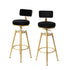 Bar Stools Kitchen Stool Chair Swivel Barstools Velvet Padded Seat Black