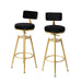 Bar Stools Kitchen Stool Chair Swivel Barstools Velvet Padded Seat Black