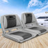 2X Folding Boat Seats Marine Seat Swivel Low Back 4cm Padding Grey