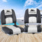 2X Folding Boat Seats Marine Seat Swivel Low Back 10cm Padding Grey