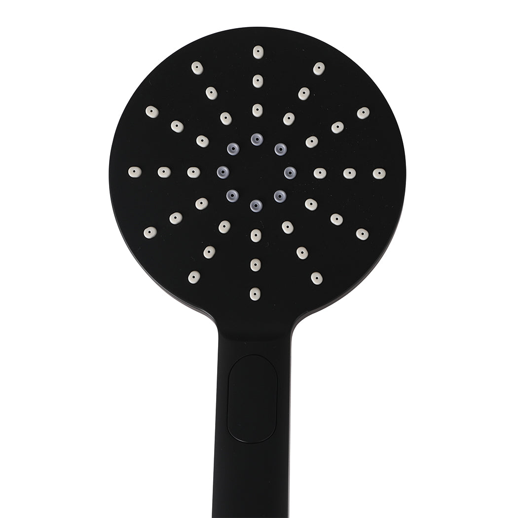 Rain Shower Head Set Black Round Brass Taps Mixer Handheld High Pressure 10