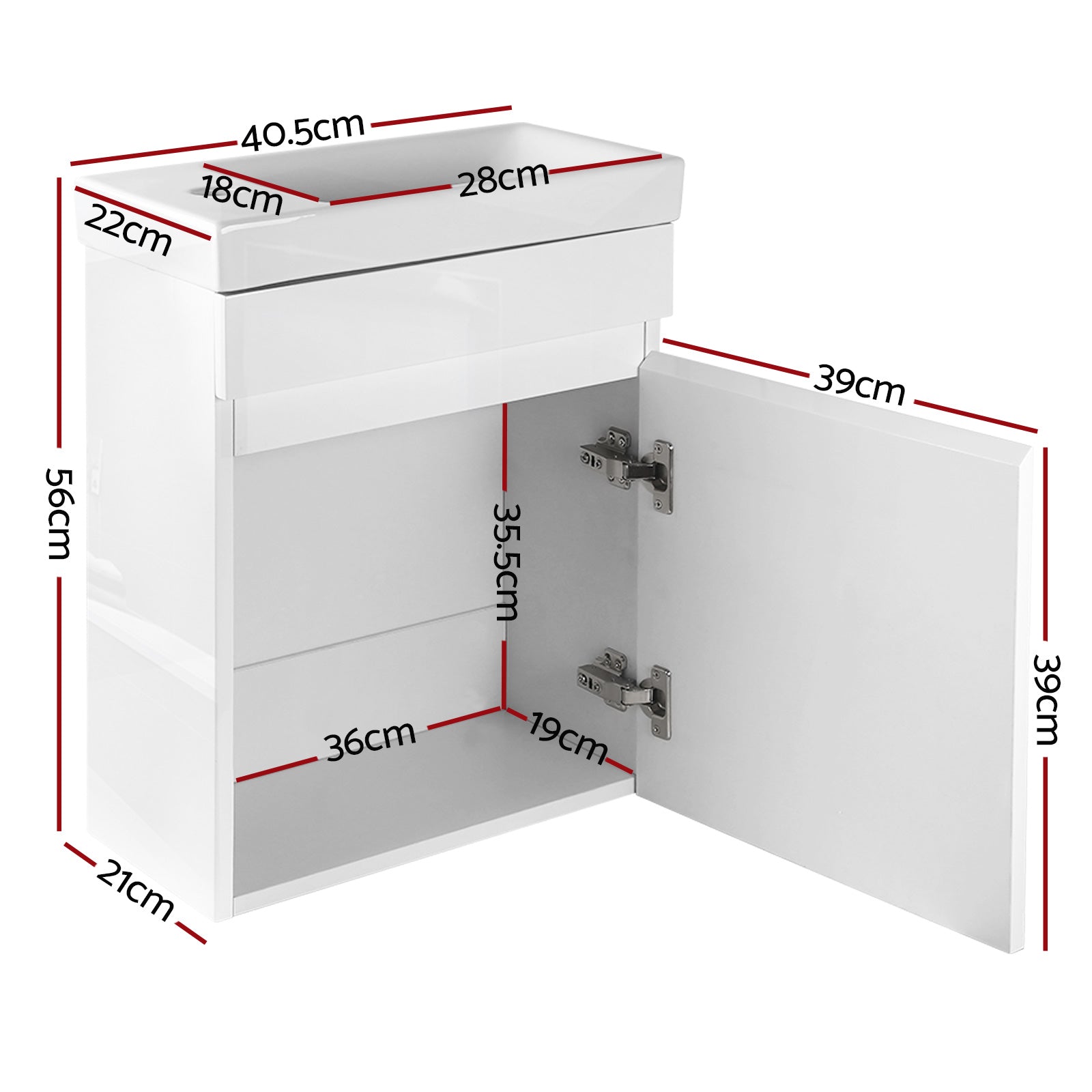 Cefito Vanity Unit 400mm with Basin White