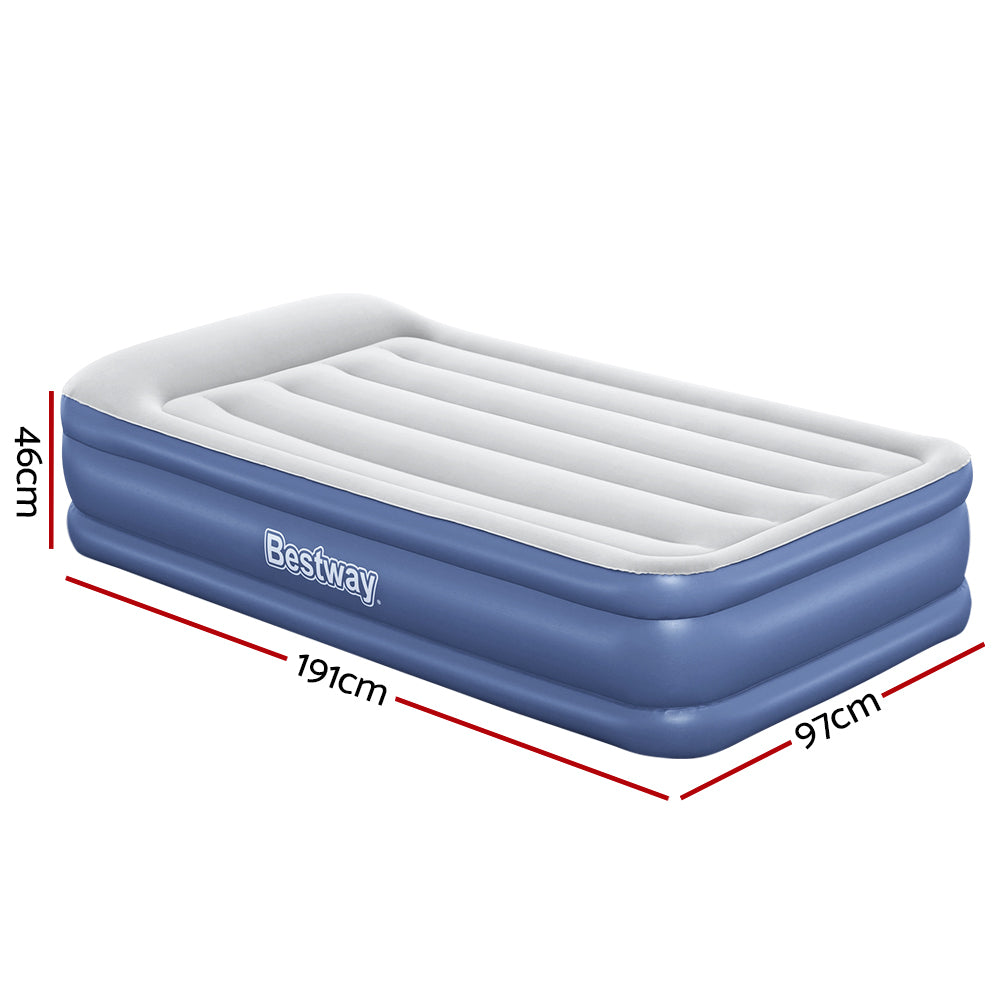 Air Mattress Inflatable Bed 46cm Airbed Single Blue