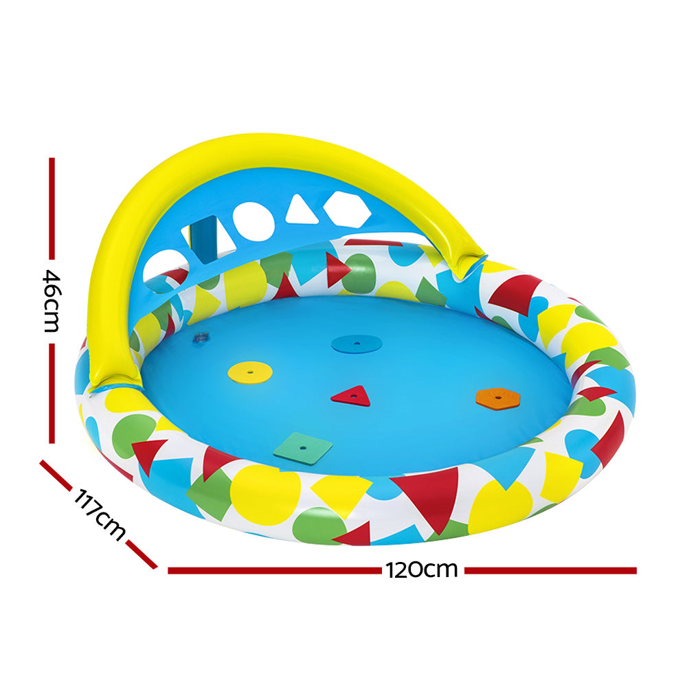 Kids Pool 120x117x46cm Inflatable Play Swimming Pools w/ Canopy 45L