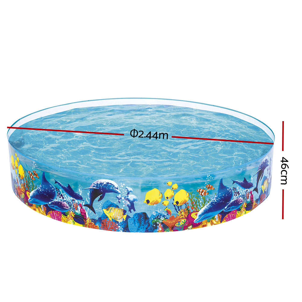 Kids Pool 244x46cm Round Above Ground Rigid Swimming Pools Undersea 2074L