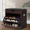 Artiss Shoe Cabinet Bench PU Leather Seat 3 Tier Storage Walnut Hallway Rack