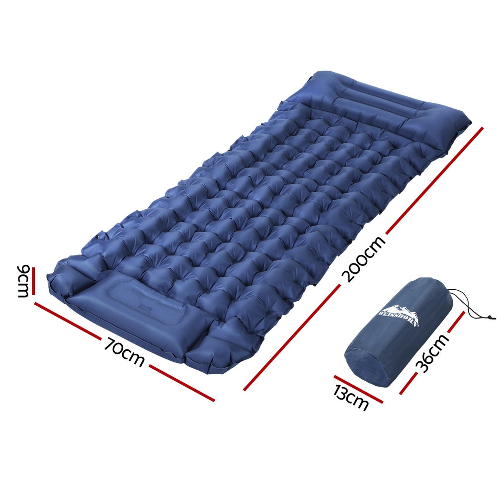 Self Inflating Mattress Camping Sleeping Mat Air Bed Single Pillow Bag