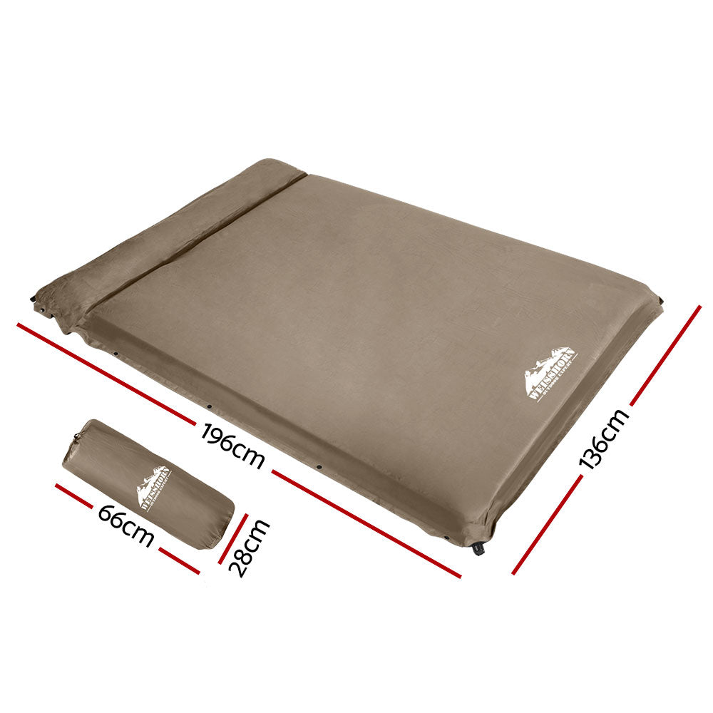 Self Inflating Mattress 10CM Camping Sleeping Mat Air Double Coffee