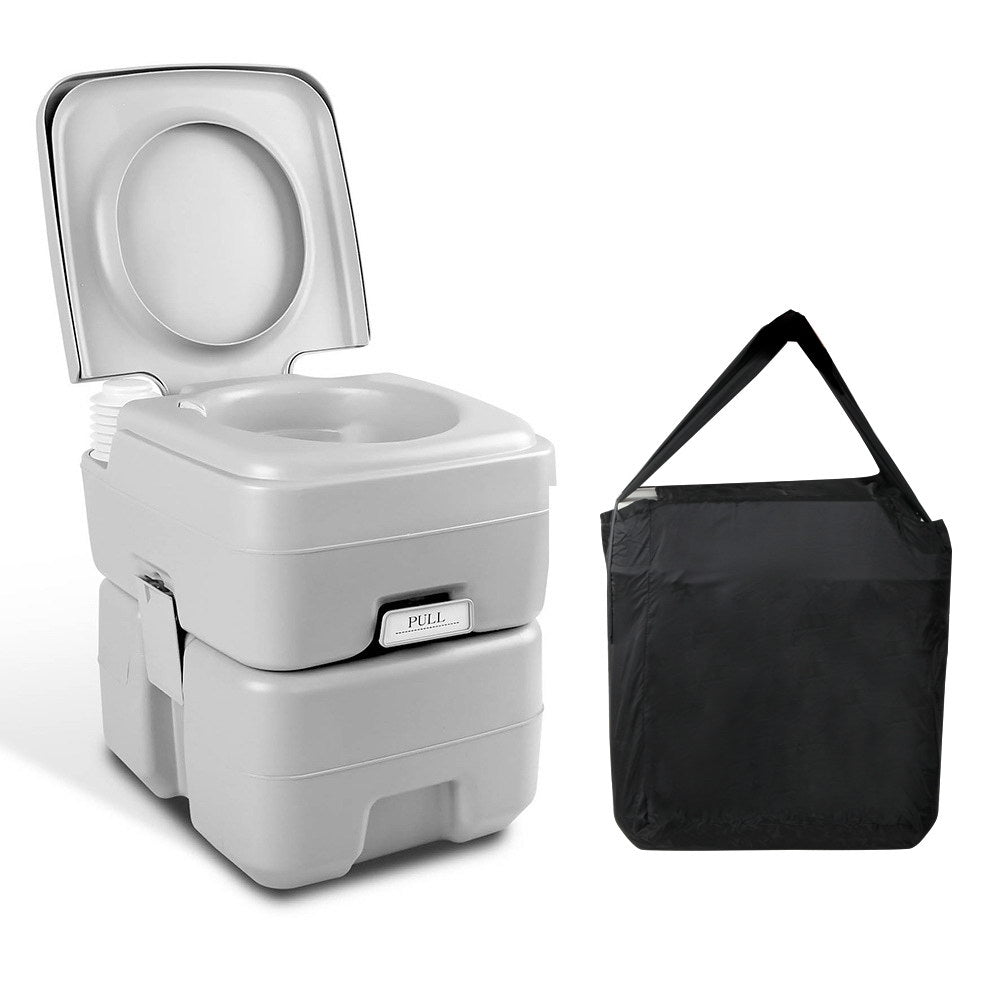 20L Portable Camping Toilet Outdoor Flush Potty Boating With Bag