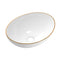 Bathroom Basin Ceramic Vanity Sink Hand Wash Bowl Gold Line 41x34cm