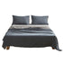 Cotton Bed Sheets Set Navy Grey Cover Double