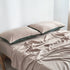 Cotton Bed Sheets Set Green Beige Cover Double