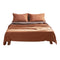 Cotton Bed Sheets Set Orange Brown Cover Double