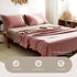 Cotton Bed Sheets Set Pink Brown Cover Single