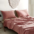 Cotton Bed Sheets Set Pink Brown Cover Single