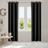 2x Blockout Curtains Panels 3 Layers Eyelet Room Darkening 132x160cm Black