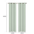 2x Blockout Curtains Panels 3 Layers Eyelet Room Darkening 132x160cm Green