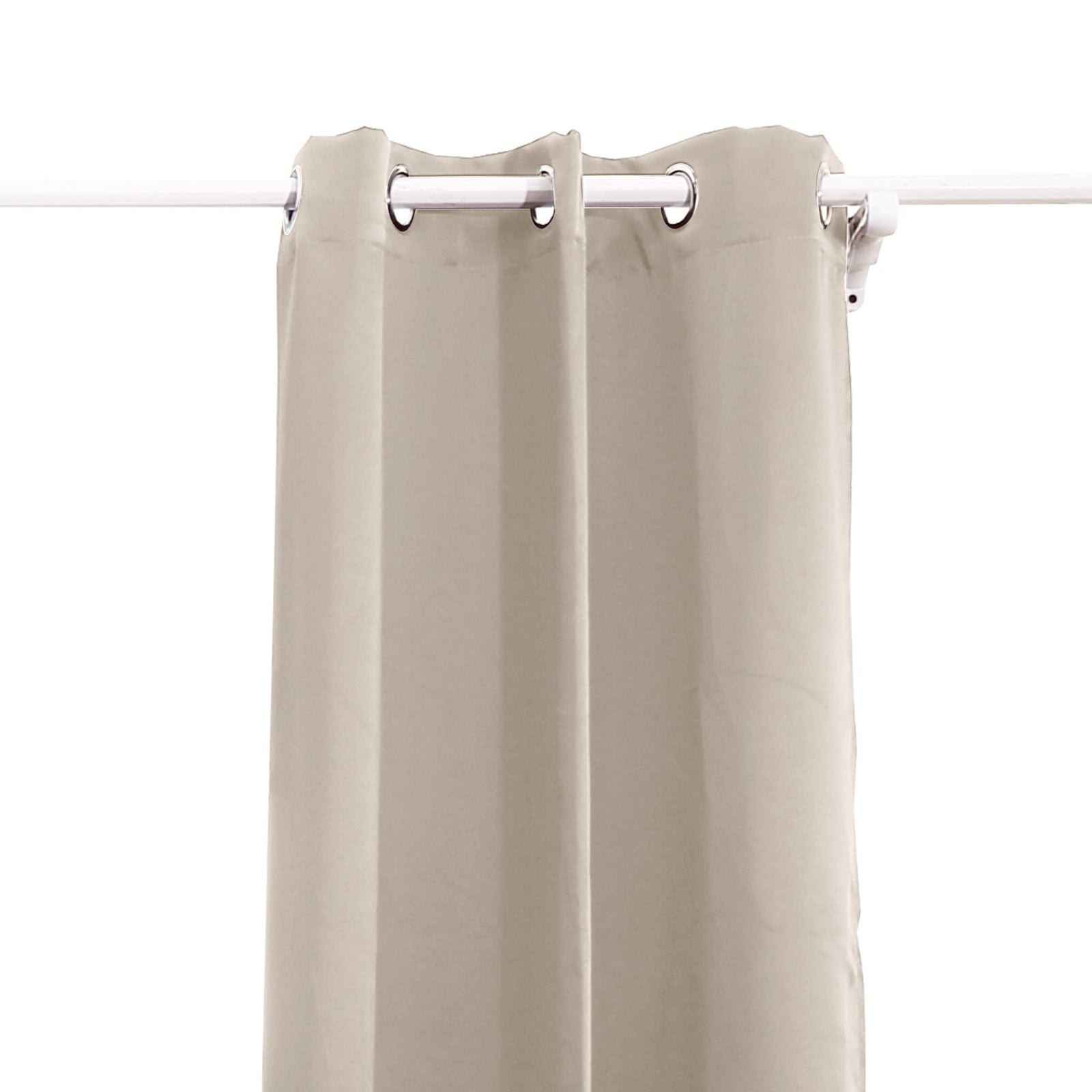 2x Blockout Curtains Panels 3 Layers Eyelet Room Darkening 132x160cm Beige