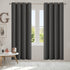 2x Blockout Curtains Panels 3 Layers Eyelet Room Darkening 132x160cm Charcoal